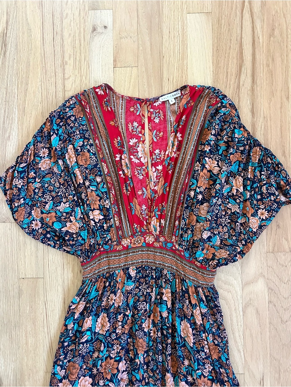 BALTIC BORN leanne midi dress boho paisley floral festival fall size L - Picture 7 of 13
